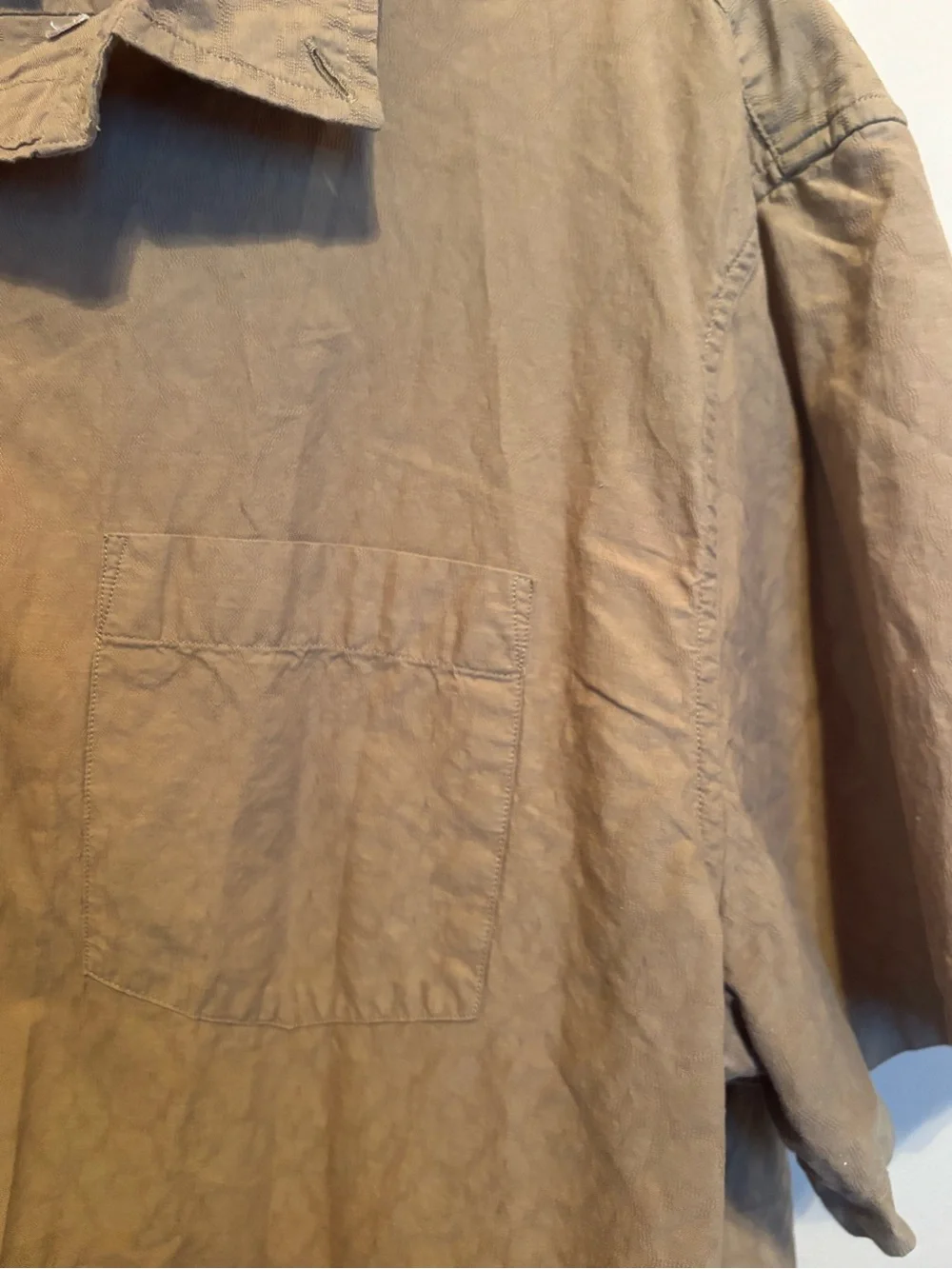 Banana Republic Men's Short-Sleeve Button-Down Shirt — Brown/Tan